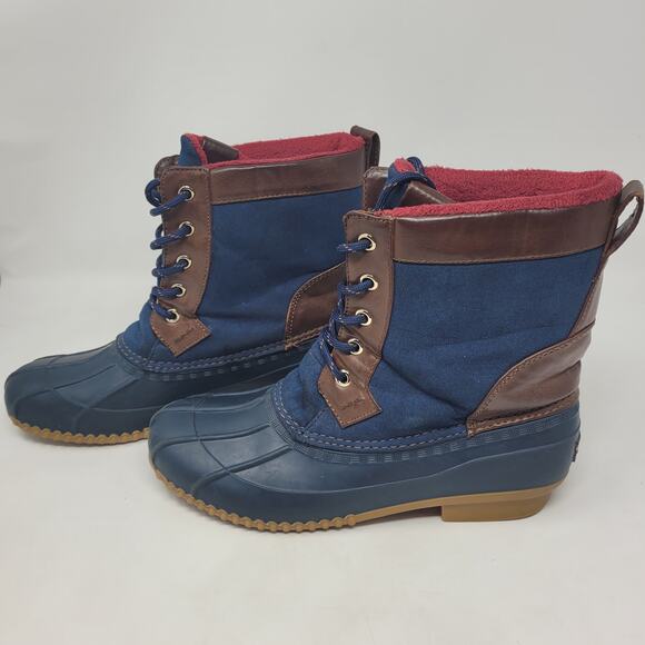Tommy Hilfiger Women's Brown and Navy Blue Boots Roberta 9m - Picture 1 of 7